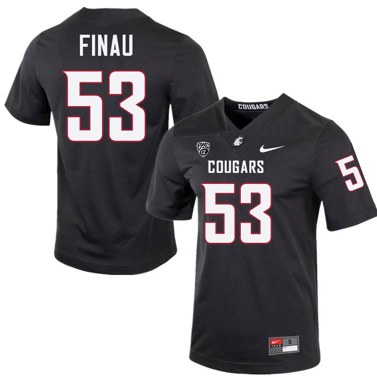 Soni Finau WSU Cougars Jersey.Washington State Cougars #53 Soni Finau Jersey Youth-Charcoal
